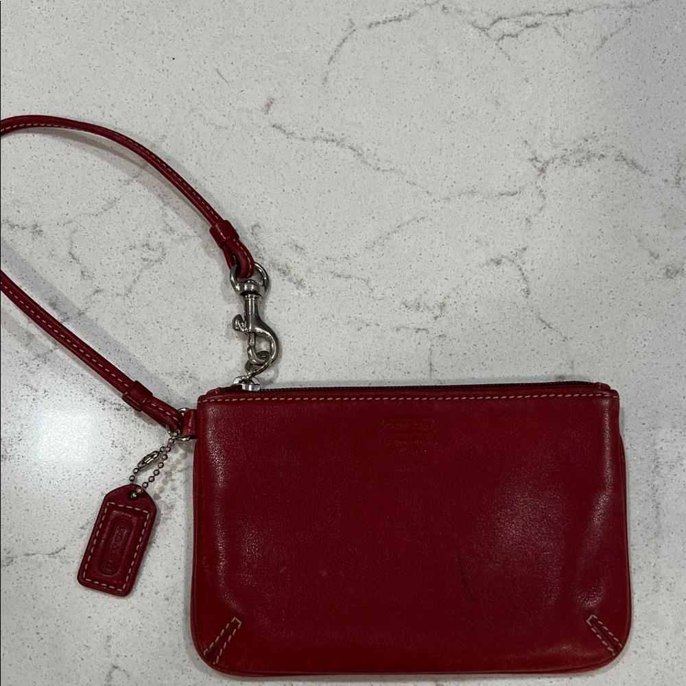 Coach Red Leather Wristlet